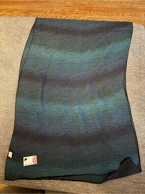 Blue-Green Ombre Knit Wrap Scarf by Tickled Pink